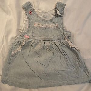 Vintage 90s Lee Jean Dress Girls Cute Lace